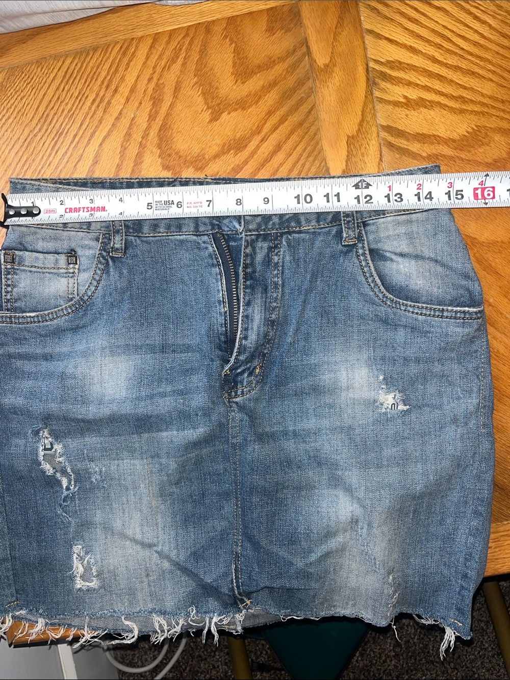 Prada Jeans Skirt with Yellow Logo